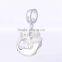 S405 Globalwin Seahawks Charm Paved Zircons Sterling Silver Mermaid Charms