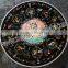 Italian Inlay marble Dinning Table Top, Round Black Pietra Dura Table top