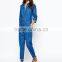 women long sleeve denim jumpsuit girls denim blue jumpsuit