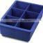 Durable and classical 6 cavities grid check square silicone ice cube tray