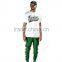 Green biker jogger man pants moto jogger pants gym pants (lotbike071)