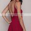 Burgundy dress 2016 latest cami jersey leak back tunic top HST3593