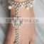 Crystal pearl gold tone ANKLETS PAYAL feet bracelet pair Barefoot sandal
