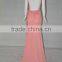 2016 wholesale Latest Design V-neck Sleeveless Long Beaded Pink Chiffon Party Dress