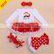 Custom-made Christmas party dresses for newborn baby girl boutique clothing sets