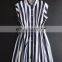 Women striped dress fashionable lady dress button design cotton dress