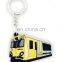 Newly designcar shape LED PVC keychain; 2d custom shaped soft LED pvc keychain