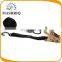 black webbing ratchet strap with s hook