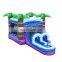 Purple Tropical Inflatable Kids Bounce House Jumping Castle Bouncer Water Slide