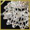 Clear Silver Crystal Diamante Rhinestone Brooch For Wedding dress FB024