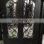 hot sale eyebrow top special scrolls design handicraft entry double glass wrought iron door