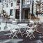 Outdoor Table Cafe Garden Terrace Square Picnic Furniture Modern White Metal Plastic Chair And Dining Set Folding Outdoor Tables