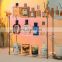 Bathroom Shelves 2 Tier Gold Luxury Nordic Furniture Metal Glass Standing Cosmetic Rack Storage Holders Bathroom Glass Shelf