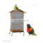 Open Top Rolling Parrot Bird Cage, Parrot Cage with Detachable Stand