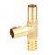 AUSO EP33 Brass Splicer Pipe Fitting T Type Hose Barb 4 6 8 10 14 16 20 25mm Copper Barbed Connector Joint Coupler Adapter