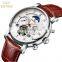 KINYUED J025 Branded Men Automatic Mechanical Watches Moon Phase High Quality custom watches luxury leather