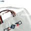 Promotional cotton canvas tote shoulder bag with zipper logo printed beach bag handbag
