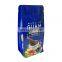 Wholesale stand up quad seal aluminum foil bag custom printed flat bottom packaging valve bag for ground coffee