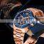 Hot Sale steel watch custom logo men quartz  relogio Chronograph Movement 10ATM rose gold  luxury watches men wrist