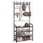 4 Tier Standing Metal Entrance Hall Coat Shoe Clothes And Hat Hanger Rack Storage Stand Shelf Shelves