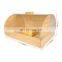 Regular Rustic Farmhouse Style Bamboo Bread Box for Kitchen Counter Bread Storage with Clear Windows