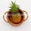 Rattan Woven Storage Basket With Handle, Handcrafted Desktop Fruit Bread Nuts Candies Storage Box Basket
