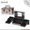 Hot Sale PVC Leather Jewelry Box Lockable Rolling Makeup Cosmetic Storage Case with Mirror