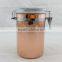 Copper plated tea Jar, 4-Piece Stainless Steel Clamp Canister Set with Clear Lid
