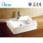 Shower best selling square bathroom face ceramic wash hand white color basin