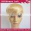 Short silky straight wave thin skin European remy hair blonde toupee