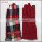 ladies cheap genuine woolen top leather belt gloves
