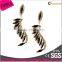 caroline cheap wholesale fashion gold plating black crystal wing earrings