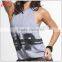 Placement print at front and back high neck loose fit tank tops sports apparel