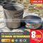 Titanium Camping Cookware Cook Ware With Cook Pan And Cooking Water Pot