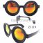 2015Unisex Adult Hot Thick Round Frame Mirror Sunglasses