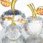 Crystal k9 glass decorative glass apple with base for christmas decorations