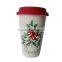 factory wholesale ceramic travel mugs with silicone lid printing machine