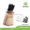 5 slots oak rubber wooden knife block