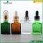 15/30/50ml square colord glass dropper bottle for essential oil