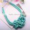 2016 Fashion European Pashmina Fluorochromatic Necklace Handmade Knot Short Necklace for Women Girls//