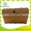 hot sell treasure chest box hand-crafted woven picnic wooden basket with cover