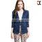 beautiful beaded high quality blue denim long women jeans jackets JXQ505