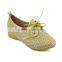 women casual yellow color shoes lace up winter shoes dress relax shoes with leather