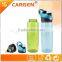 Carabiner flip lid straw sport plastic drink bottle