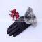 Fashion Women PU Leather Gloves with rabbit fur