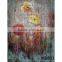 High Quality Wooded Home Decoration Blooming Flower Handmade Flower painting Art Wall Oil Painting on board BM023