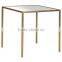 Modern Home Furniture Tempered Glass Side Table With Gold Stainless Steel Base