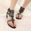 Summer feng shui drill Roman sandals rivet belt buckle clip toe with flat sandals