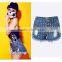 2016 Summer Women High Waist Hot Pants Ladies Decorated Metal Rivet Tassel Fringe Sexy Mini Ripped New Style Fashion Girls Jeans