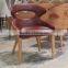 Hot Leather Comfortable Wood Relaxing Fashion Chair